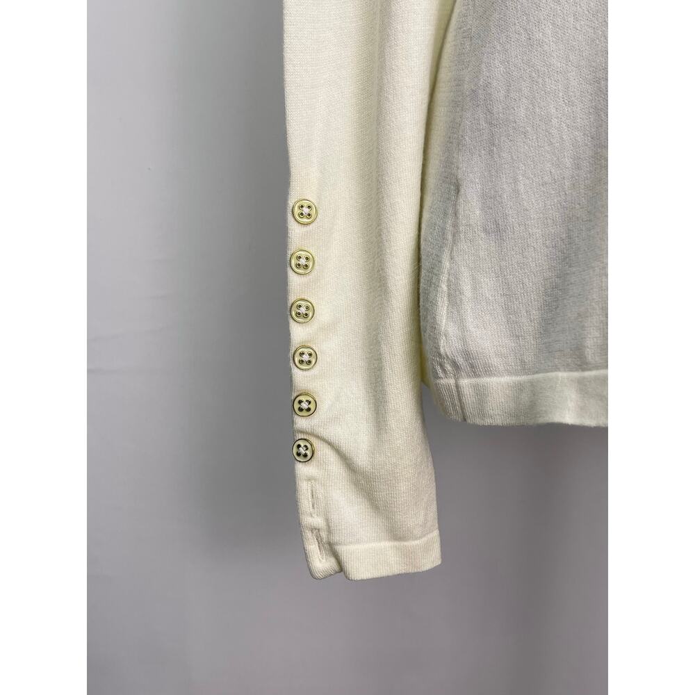 J. McLaughlin Ivory Long Sleeve Button Cuff Top Size S - Picture 7 of 10